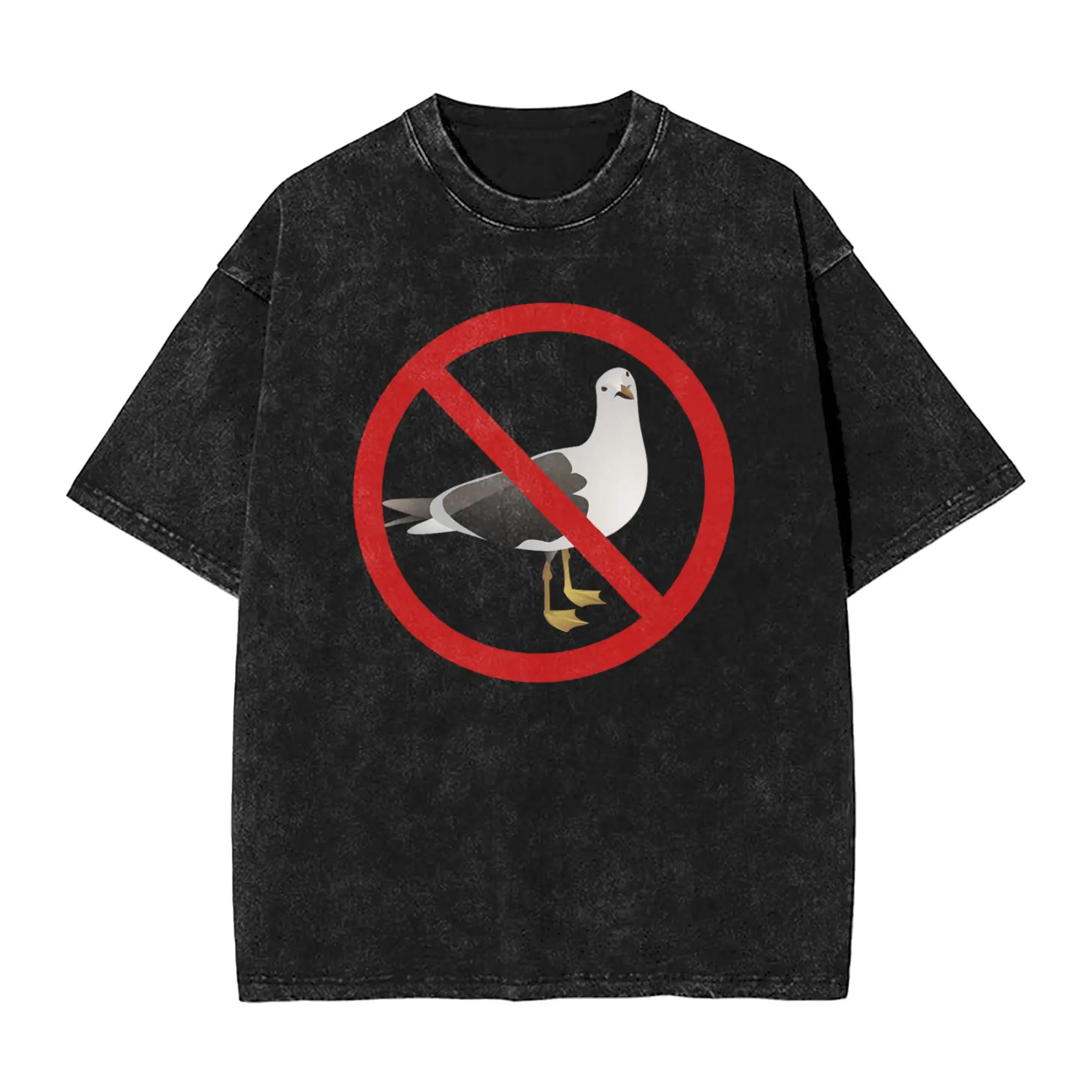 Summer I Hate Seagulls  Washed T Shirt Merch Harajuku T-Shirt  Men Women Tee