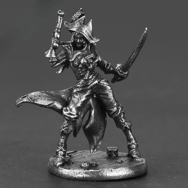 Metal pirata soldado figuras de ação modelo jogo de tabuleiro peça desktop ornamento em miniatura acessórios estatueta brinquedo acabado para meninos