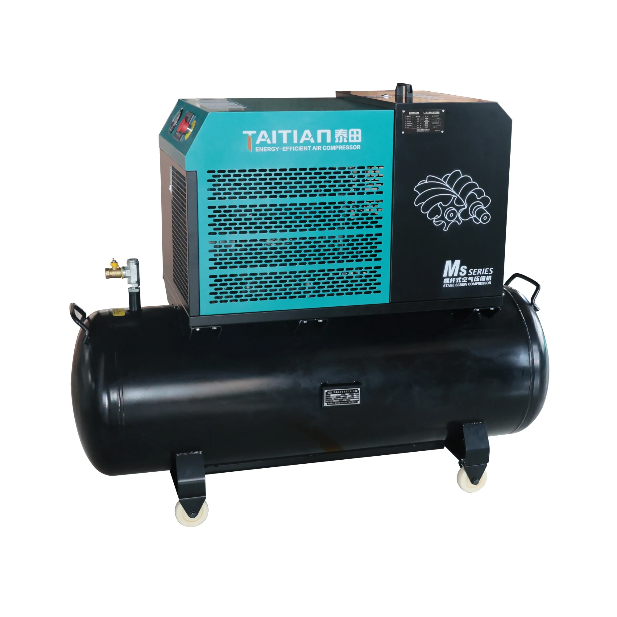 15 11KW tudo em um com tanque de ar 300L Compressor de ar portátil com parafuso Compressor industrial