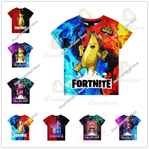 Fortnite 새로운 3D 인쇄 Peely 남자 여자 Tshirt 스타일 게임 그림 패턴 반팔 티셔츠 어린이 생일 선물