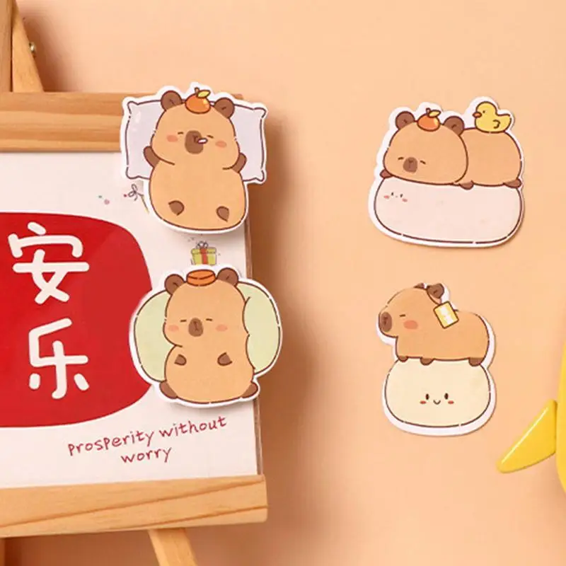 30 hojas de dibujos animados de capibara heteropico, cuaderno de notas adhesivas, papel para mensajes, notas adhesivas bonitas, suministros escolares, notas de papel, regalos