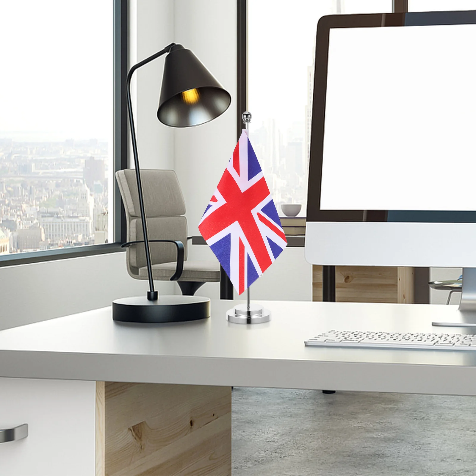 

Mini Uk Desk Flag With Stand Base Small British Office Decor Union Jack Table Flag For Home Party Decoration International