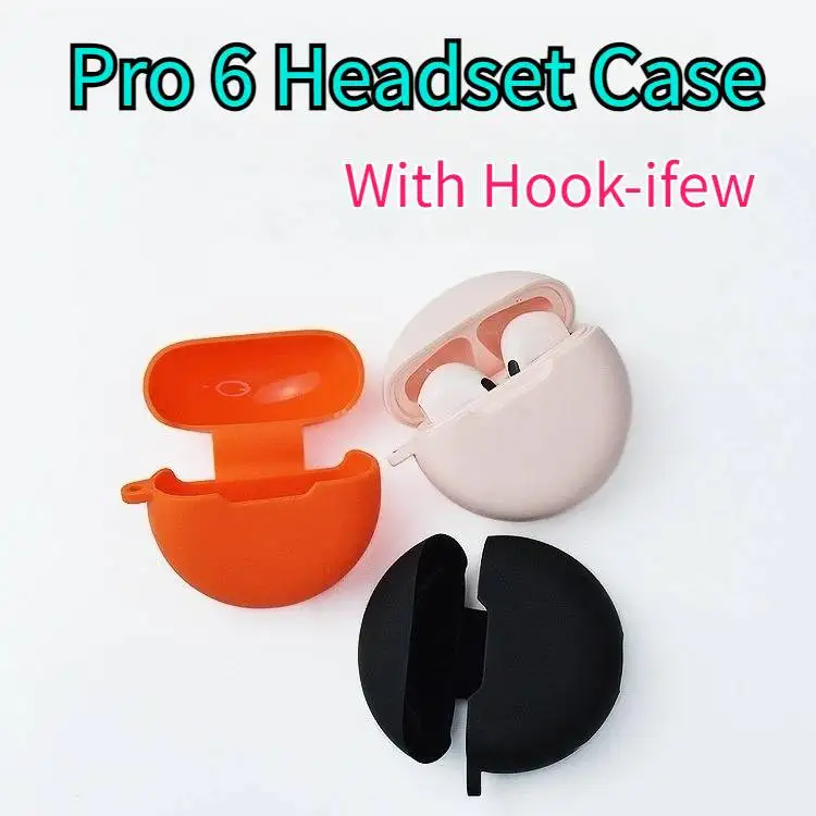 

Earphone Cover Case for PRO 6 Key Chain Silicone Anti-fall Protective Accessories Wireless Headphones Pro 6 BT Earphone Earbuds