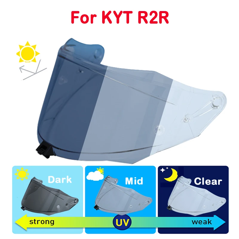 

Photochromic Visor for KYT R2R Helmet Shield Uv Cut Casco Moto Face Shield Visera Windshield