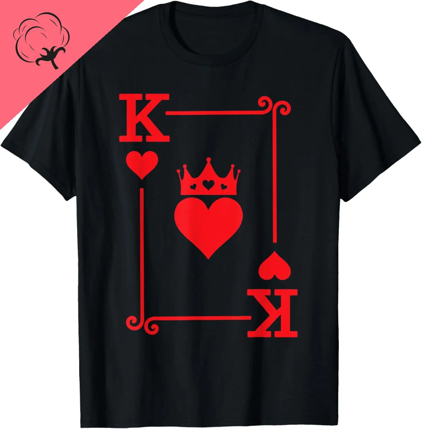 Playing Hearts Cards Costume Diamonds Card Poker T-Shirt--Ace、K、Q、J、10、9、8、7、6、5、4、3、2 Cotton T Casual Camiseta Hombre