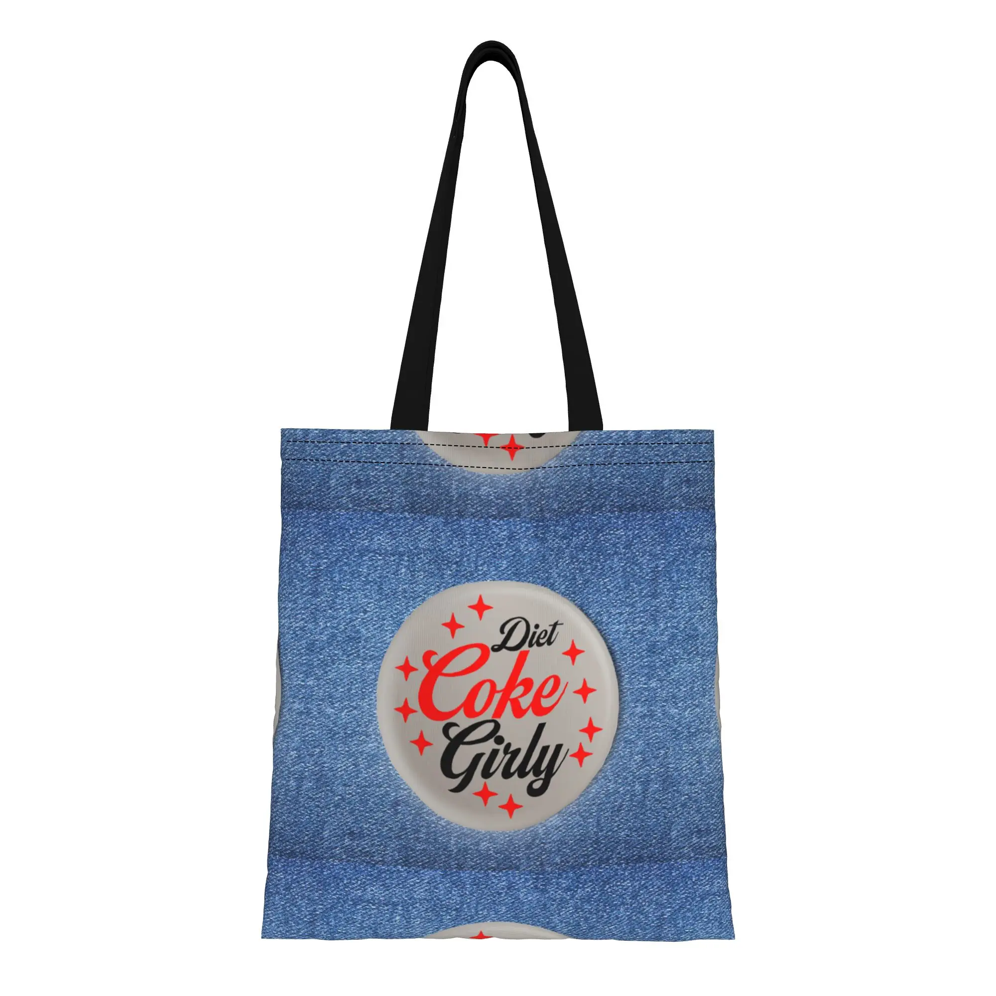 

Холщовая сумка-шоппер с значком Diet Coke, идеальная для покупок, путешествий и активного отдыха, прочная сумка через плечо