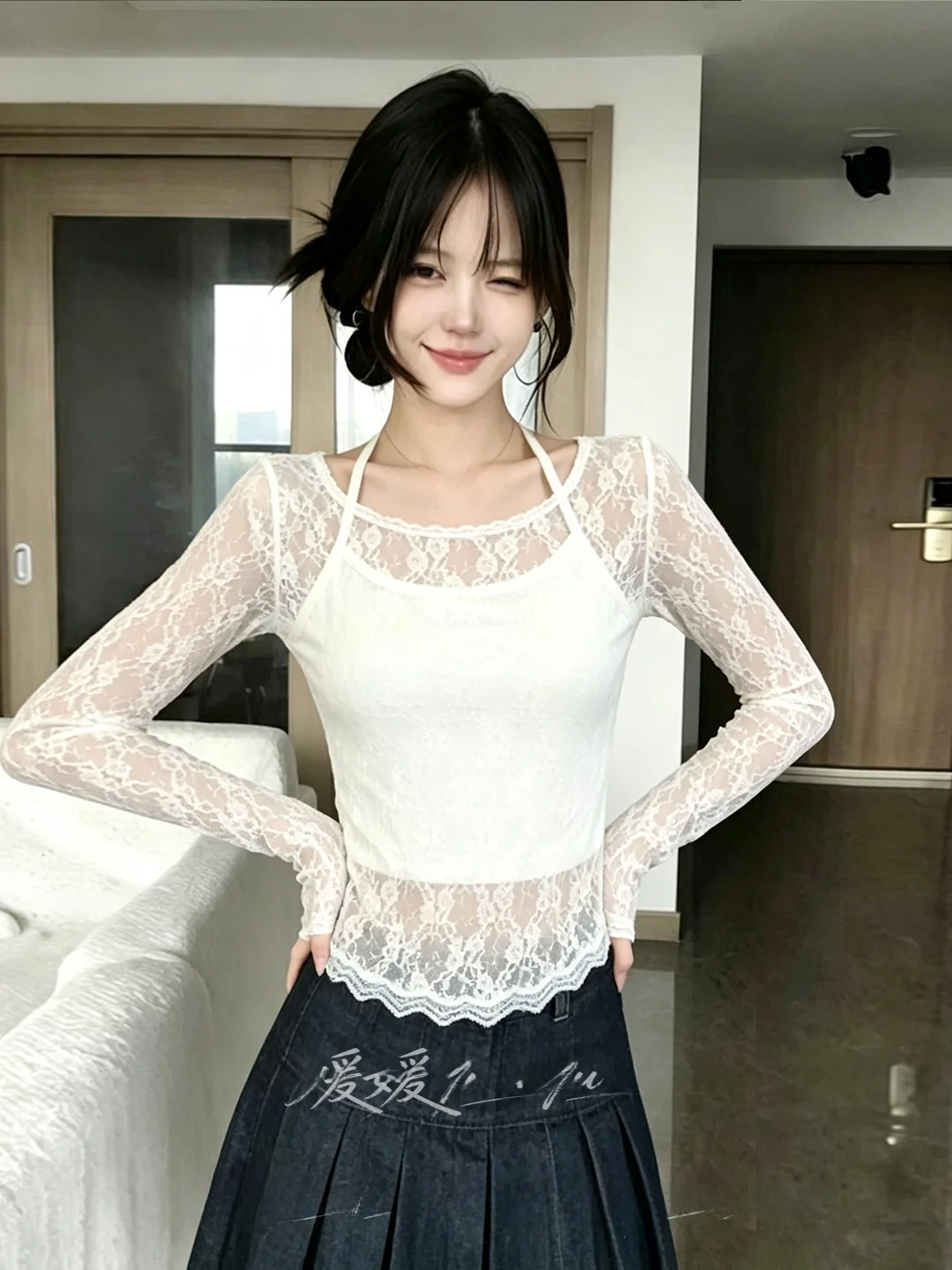 Sweet Spicy Lace Shirt Women's Long Sleeve Summer 2026 New Thin Pure Desirable Sexy Sun Protection Cover up Top