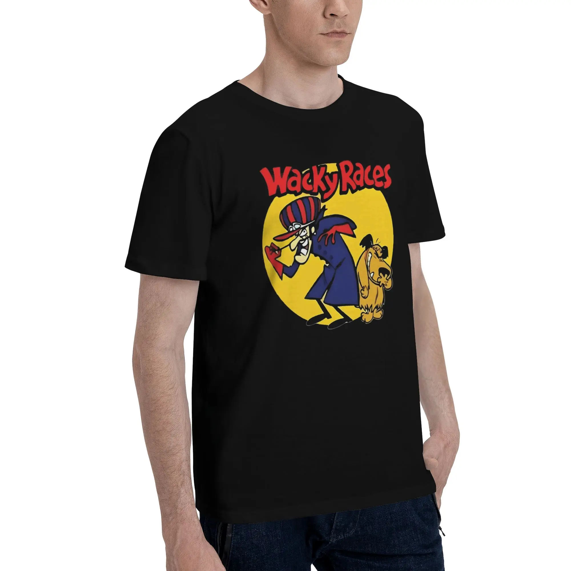 1 Piece Boy Funny Graphic 100% Cotton T-Shirt Wacky Races Tees Tops For Men