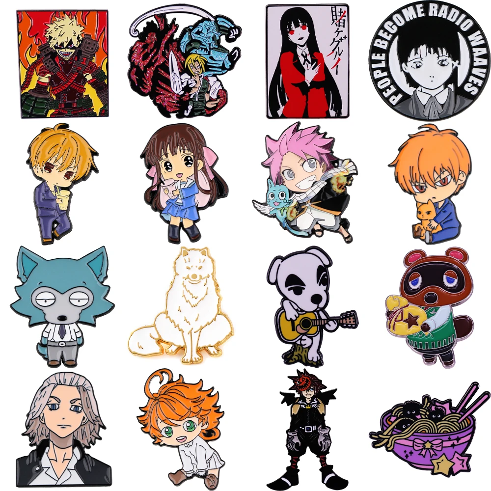 

Anime Figures Pin Animals Enamel Pins Backpack Jeans Brooches Brooches for Clothing Badges Cute Adorn Jewelry Accessories Gifts