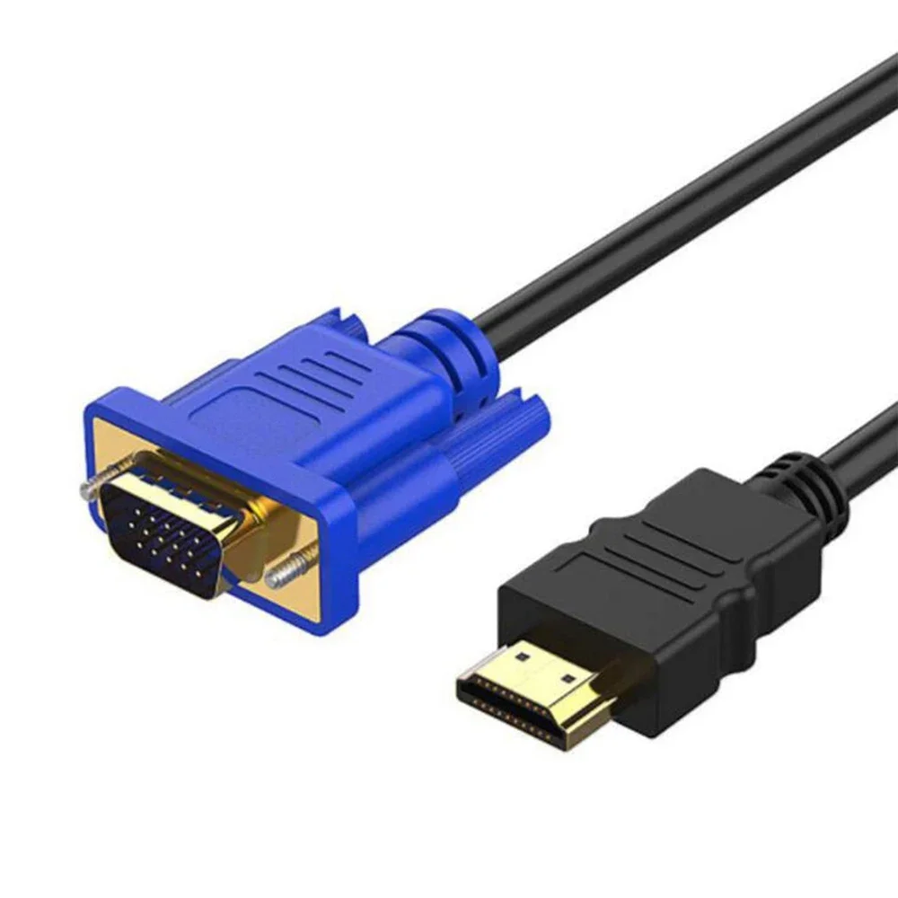 Cable To VGA Cable Dropshipping Plug Non-slip Desig Anti-wear HDMI-compatible To VGA 1080P HD with Audio Adapter Cable