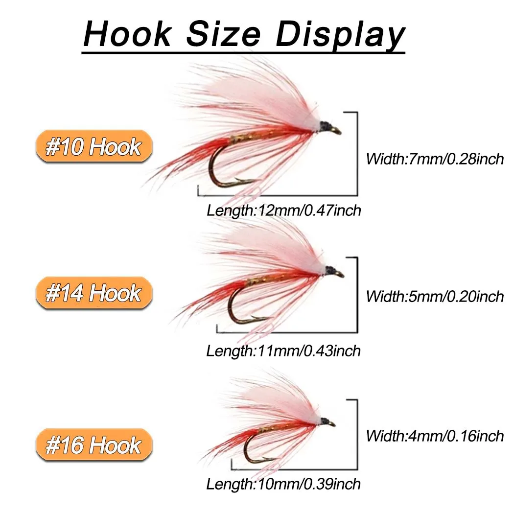 9/18Pcs/Box Fishing Hook Artificial Insect Bait Fly Wet Fly Red Trout Fishing Lures for Outdoor Fishing