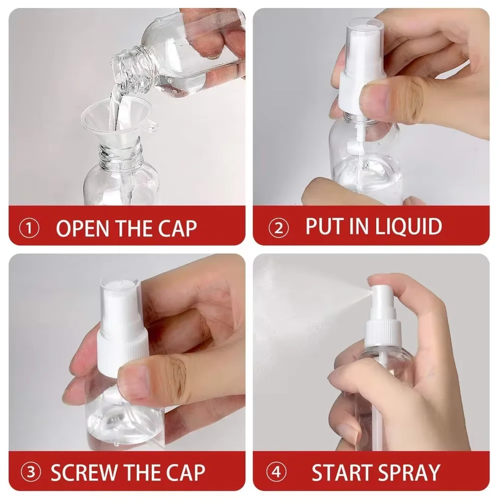 30/50/60/100ml Pet Transparent Alcohol Spray Small Spray Bottle Cosmetics Perfume Fine Mist Empty Bottle Spray Bottle