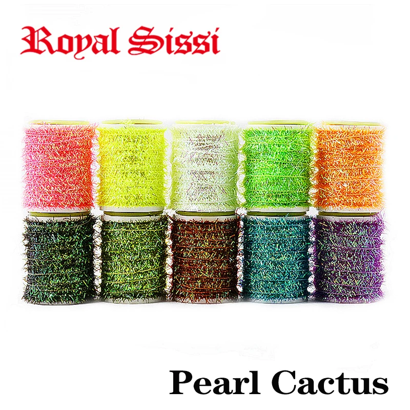 Royal Sissi new developed 10 spools set pearlescent cactus chenille salmon&steelhead streamer fly flash body fly tying materials