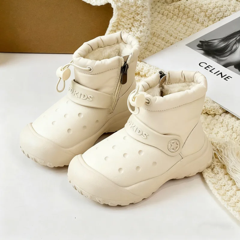 

Children Snow Boots Winter Plush Warm Ankle Boots For Boys Girls Waterproof Cotton Shoes Non-Slip Outdoor Toddler Shoes