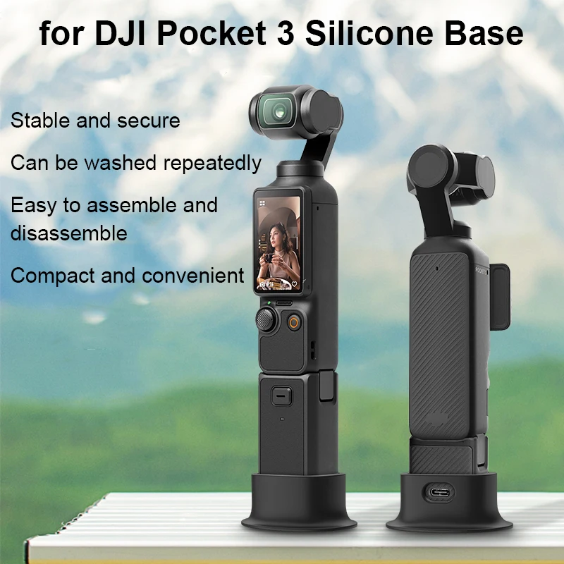 

Non-Slip Desktop Silicone Base for DJI pocket3 Camera Desktop Fixed Base Support Upright Holder for DJI pocket 3 Accessories