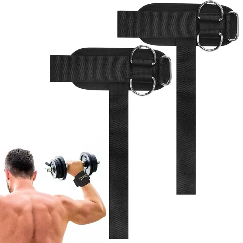 Weight Lifting Straps with D Rings Heavy  Cable Machines Attachments Lifting Wrist Straps Gym Workout Pull-up Lifting Straps
