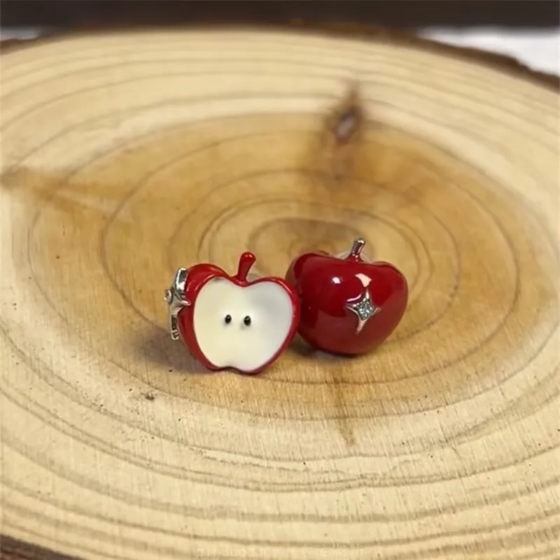 

Красные серьги-гвоздики Ankora, нишевый дизайн, высококачественные милые и нежные универсальные модные серьги для женщин