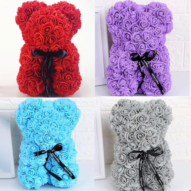 2023 Hot Sale Preserved Rose Bear Mothers Day   Rose  for Girlfriend 25cm 40cm Rose Bear with