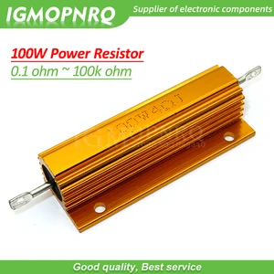 Casing Cangkang Logam Daya Aluminium 100W Resistor Kabel 0,01-100K 1 0.5 1 2 4 6 8 10 20 100 150 200 300 500 1K 10K ohm 12 registrasi penjualan terbaik - №