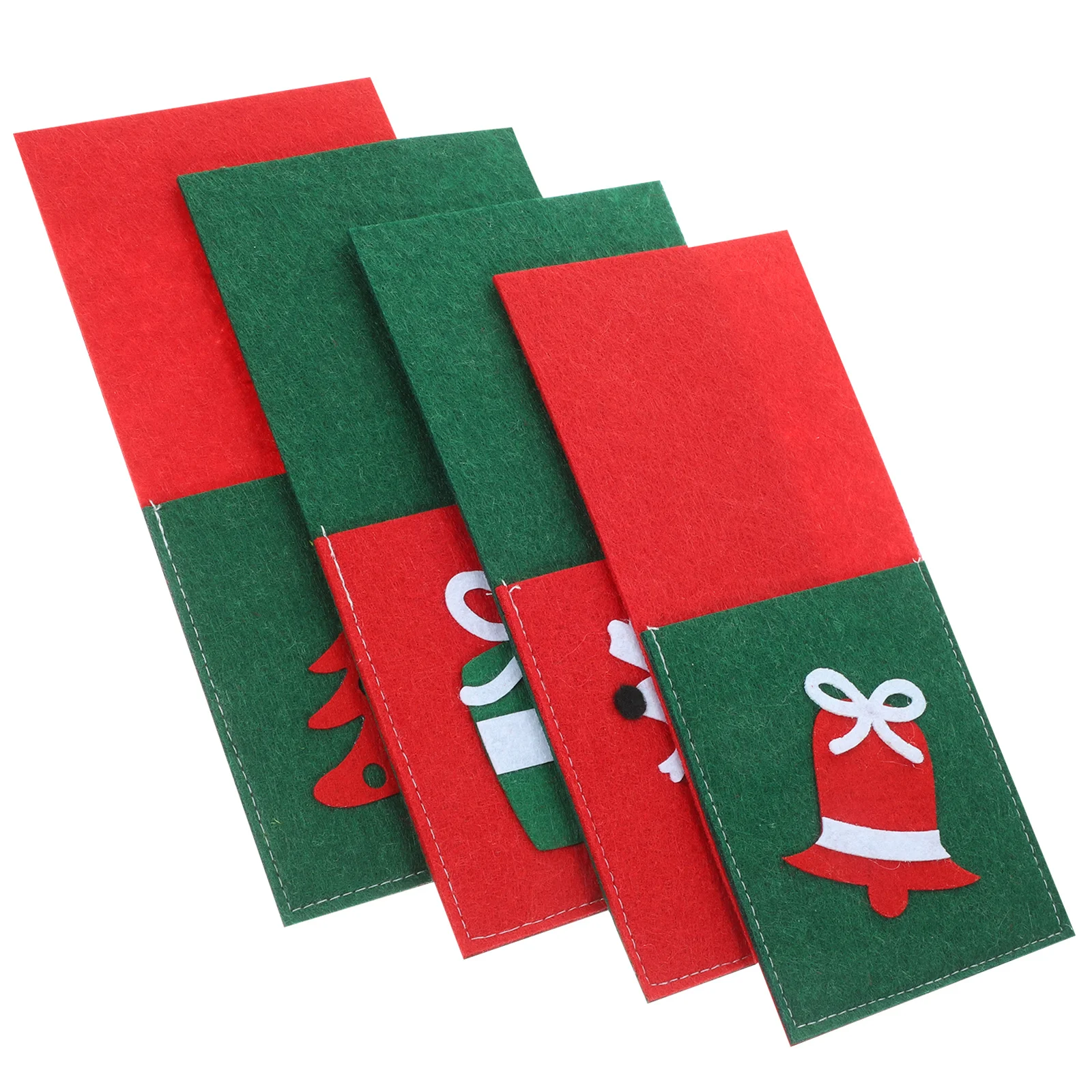 

4Pcs Christmas Cutlery Holder Felt Xmas Tableware Pouch Party Decoration Holiday Supplies Christmas Cutlery Holder