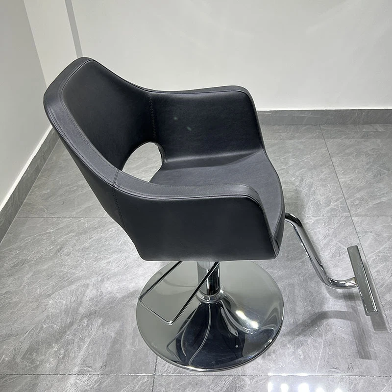 Barber Shop , -Specific Hairdressing , Stainless Steel Trendy Hair Salon Chair, Adjustable Height, Simple Design