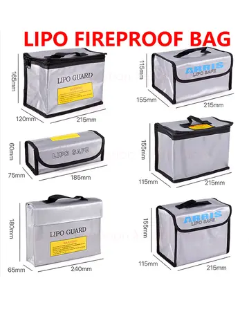 Brandsäker Lipo Guard säkerhetsväska bärbar explosionssäker 215x115x155mm för RC FPV racing drönare bilbatterier - säker förvaringsväska 8 best sales RC-bilväska - №7