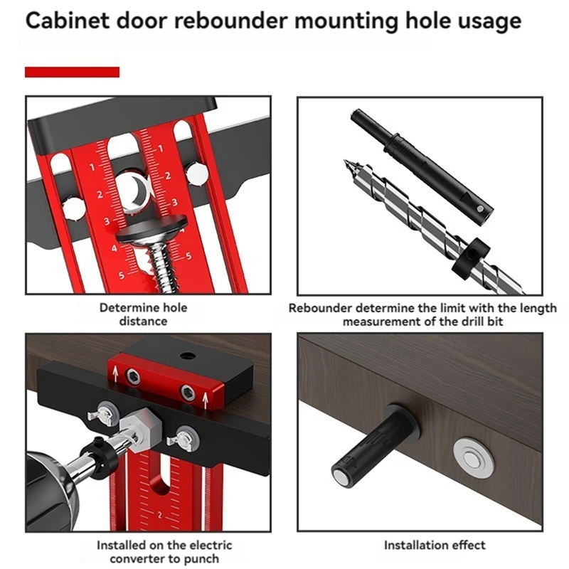 Updated Cabinet Door Installation Rebounders Positioner,Cabinet Hardware Jig,Adjustable Door Hinge Jig For Cabinet Door