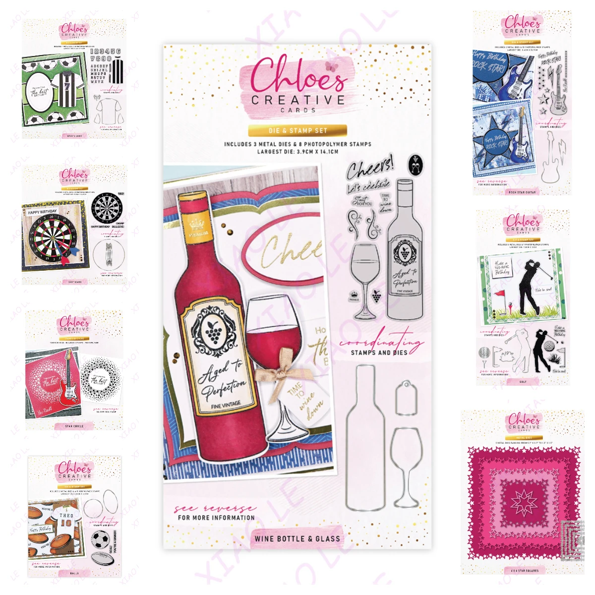 

Star Circle Wine Bottle & Glass Cutting Dies Stamps Scrapbook Diary Decoration Embossing Template Diy Greeting Card Handmade