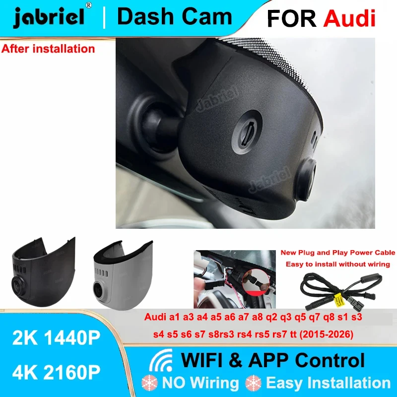 

Видеорегистратор Jabriel 2K 4K Wi-Fi для Audi A1, A3, A4, A5, A6, A7, A8, Q3, Q5, Q7, RS3, RS4, RS5, RS7, TT, B5, B6, B7, B8, B9, 8V, C5, C6, C7, 8P