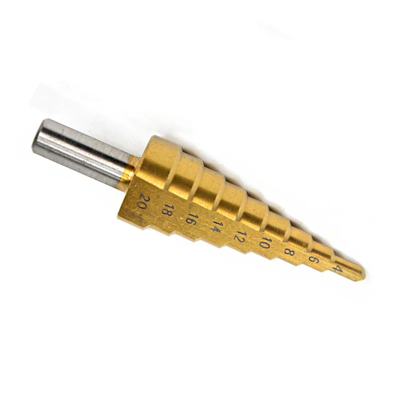 HSS High Speed Steel Triangle Shank Pagoda Step Drill Bit from 4-20mm R06 Drop Ship