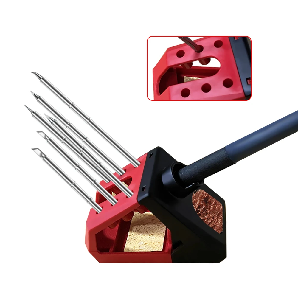 Lefavor T12 Soldering Iron Station 1.3inch LCD Screen Multi-function Portable Bga Rework Station with Soldering Tips