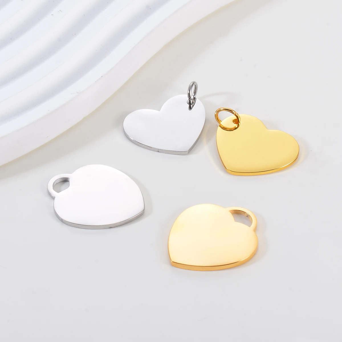

10 шт., кулон из нержавеющей стали с пустым сердцем и любовью, зеркальные полированные подвески, бирки для изготовления ювелирных изделий своими руками, ожерелье, брелок, аксессуары