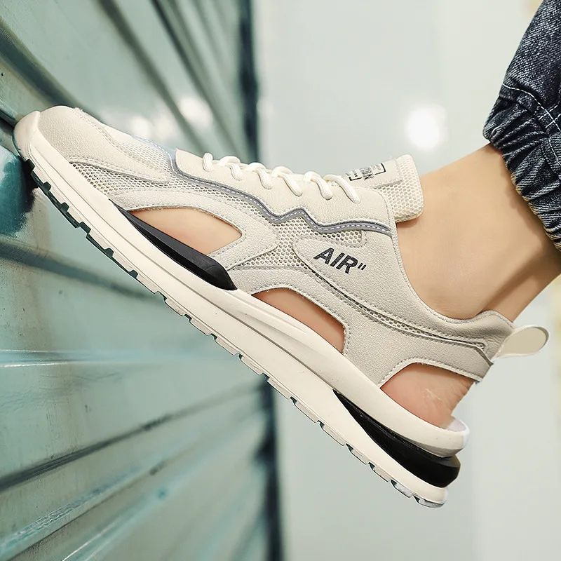 

Мужские сандалии, полые сандалии, новые летние сетчатые нескользящие сандалии, уличная пляжная обувь для вождения, трендовые повседневные мужские кроссовки Sandalias