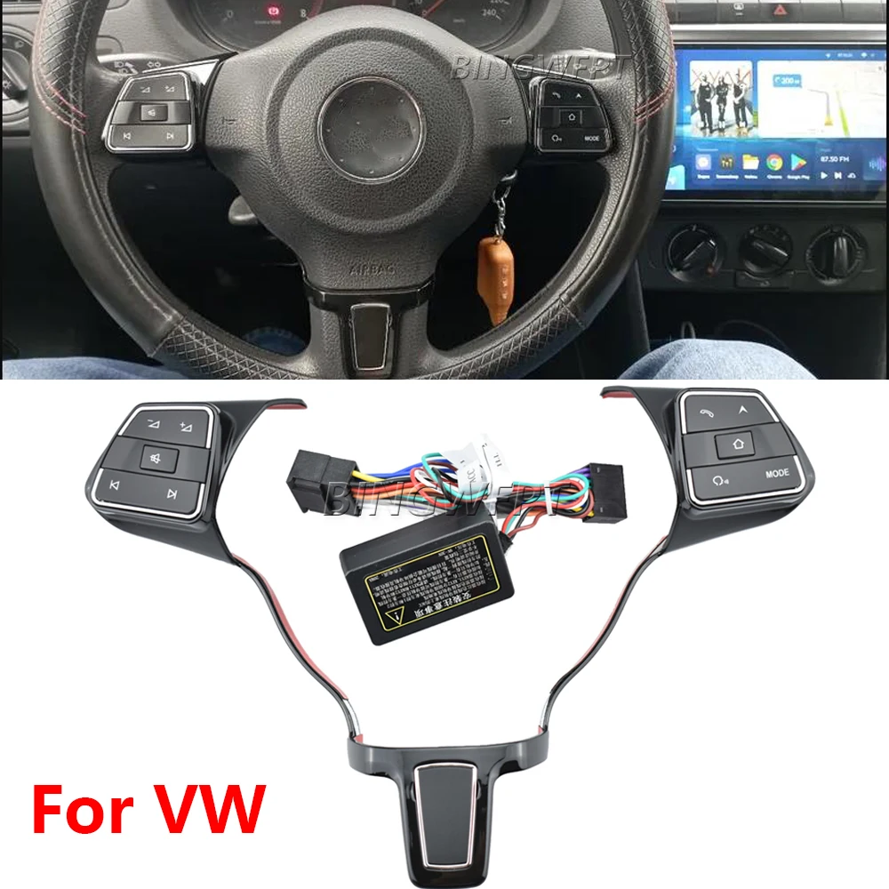 Multifunction Car Steering Wheel Control Button Switch Volume Button Audio Switch Button For VW Golf 2010-2012 Santana 2013-2015