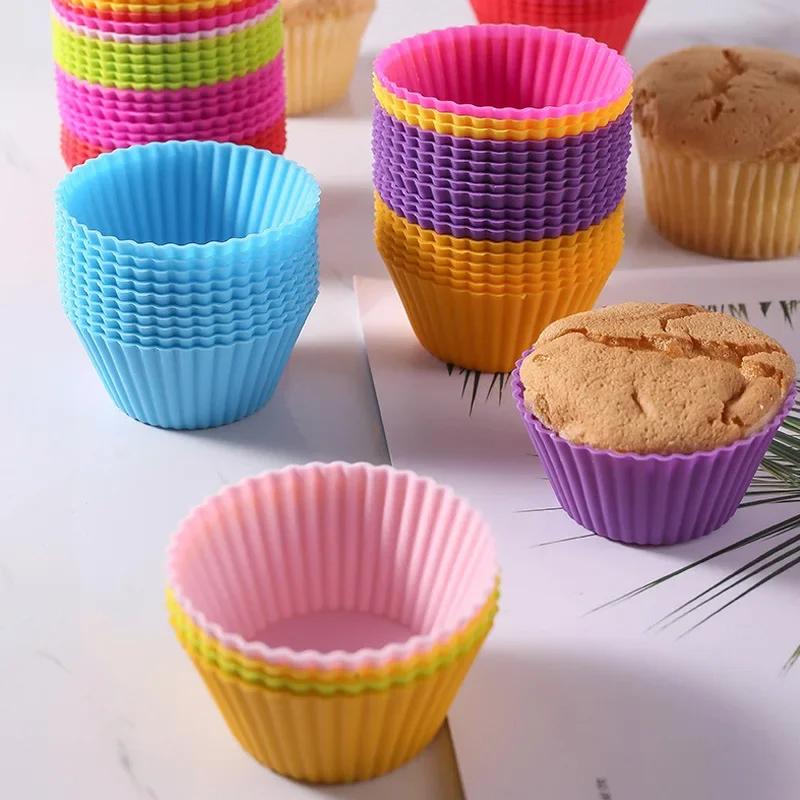 1/6/12/18/24pcs Silicone Cupcake Baking Cups Reusable Non-stickMuffin Cupcake Liners Holders Set For Party Halloween Christmas