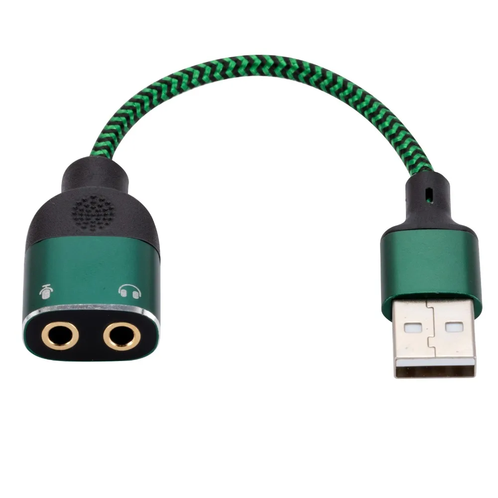 

Male To Female USB 3.5mm Audio Adapter USB To 3.5mm Microphone Headphone 3.5mm Male To Female Cable Green Adapter Cable