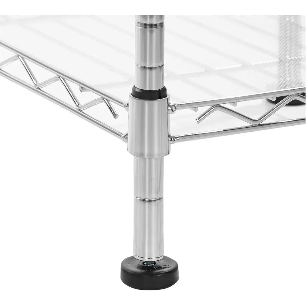 خزانة ملابس معلقة معدنية قابلة للتوسيع وقابلة للتعديل مع أرفف، 57-80 × 14 × 72 بوصة (طول × عرض × ارتفاع)، كروم #4