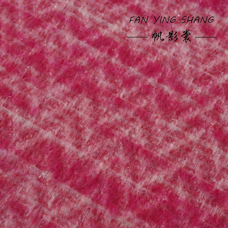 Afbeelding 7: 2025 Nieuwe Mode Rose Roze Pailletten Heldere Wol Wol Stof Voor Jas Telas Costura Tissus Couture тка Susan Naaien Stoffe Tecido