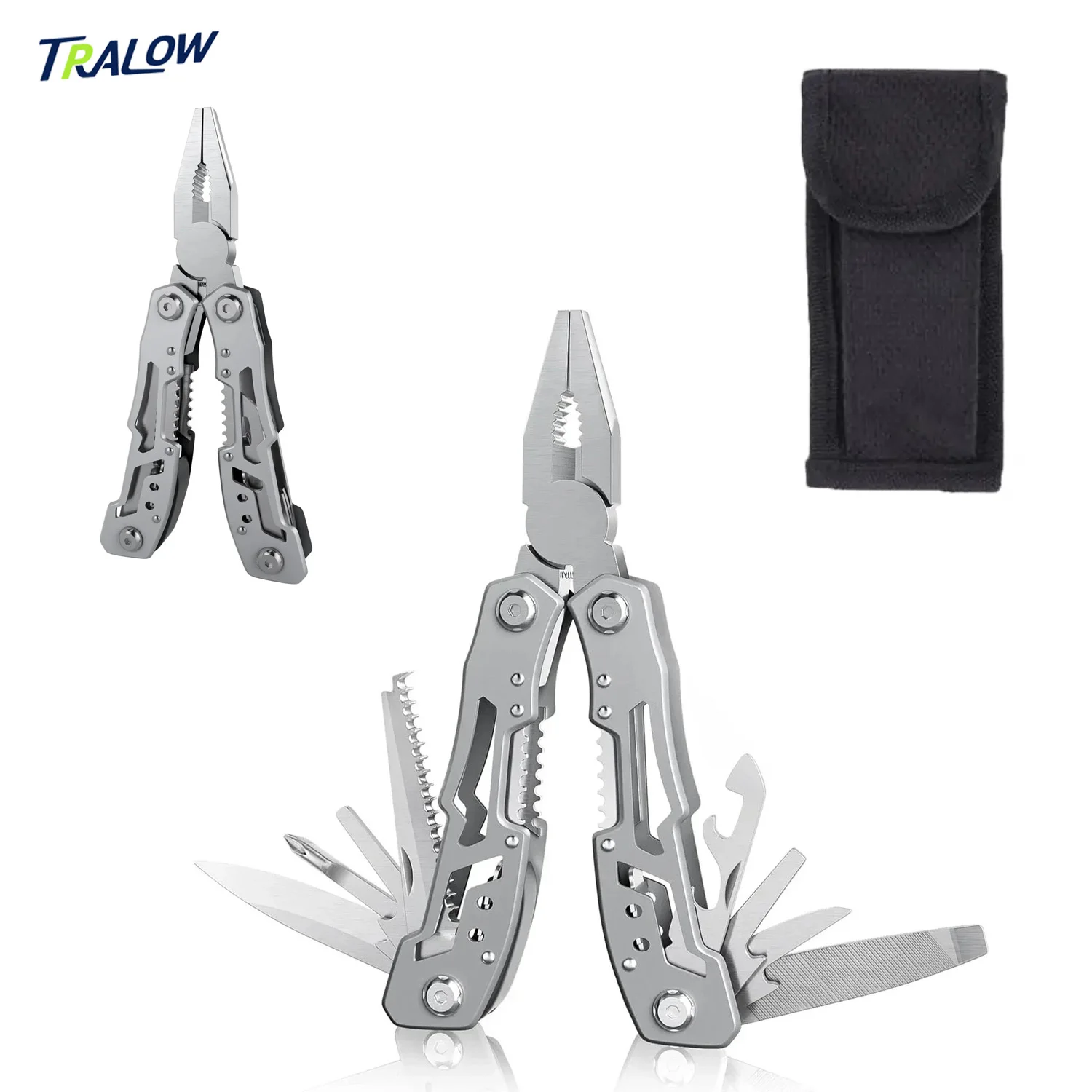 

TRALOW Multi Purpose Pliers 14 In 1 Stainless Steel Pocket Knife For Camping Life-Saving Equipment Bottle Openers Screwdrivers