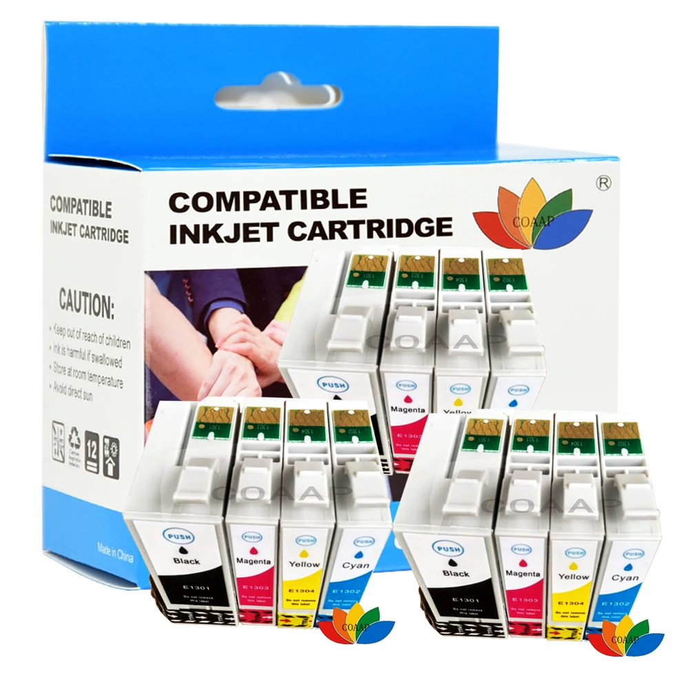 COAAP Ink Cartridge Compatible for EPSON Stylus BX320 BX525 SX525 BX535 SX535 SX620FW BX925FW Printer T1301/T1304