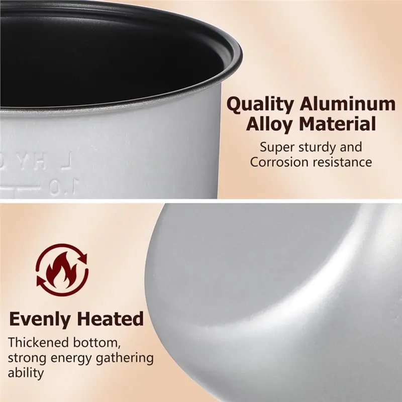 A74G-Alloy For Aroma For Rice Cooker Replacement Inner Pot- Non-Stick 5-Cup Insert For Home Cooking