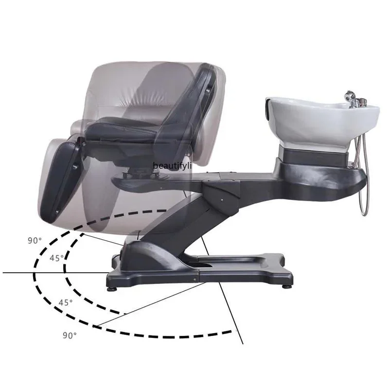 High-End Electric Lifting Shampoo Chair Hair Saloon Dedicated Rotatable Semi-Full Lying Flushing Bed