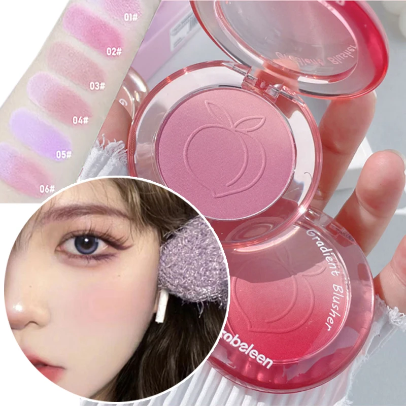 لطيف الوردي لوحة أحمر الخدود التدرج منخفضة التشبع عارية ماتي ضباب روج روبور بصيص سطع الحليب أحمر الخدود الكورية Dupes ماكياج #1