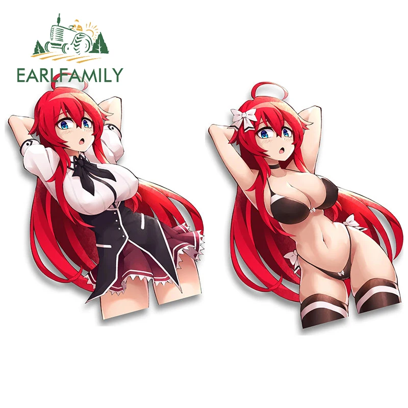 EARLFAMILY 13cm for Rias Sexy Bikini Car Stickers Waterproof Cartoon Decals Car Goods Windows Vehicle Decor Cute Personality