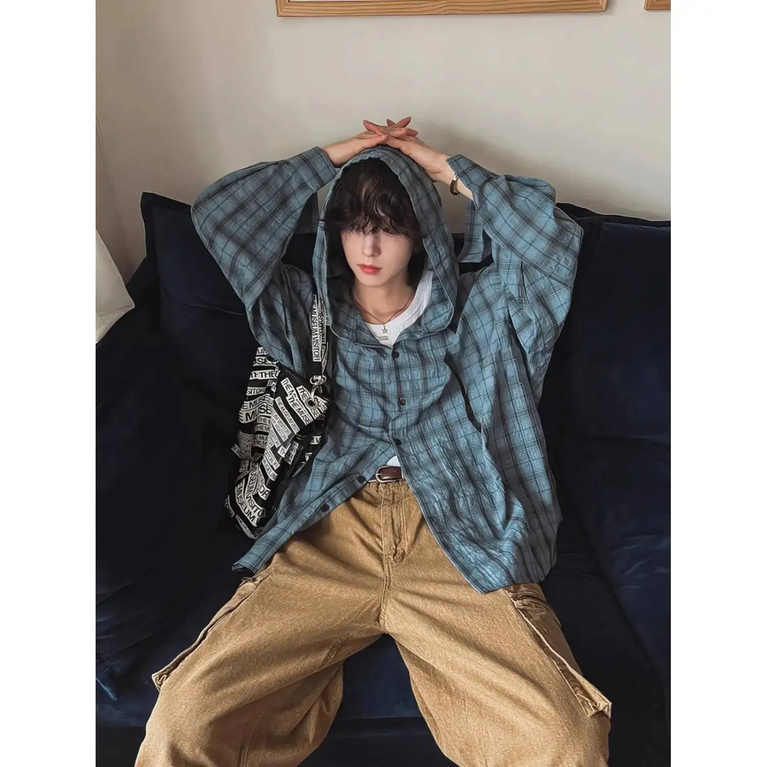 Man Women Shirts 2025 New Textured Plaid Physical Sun Protection Shirt Summer Thin Couples' Versatile Shirt  Men & Women