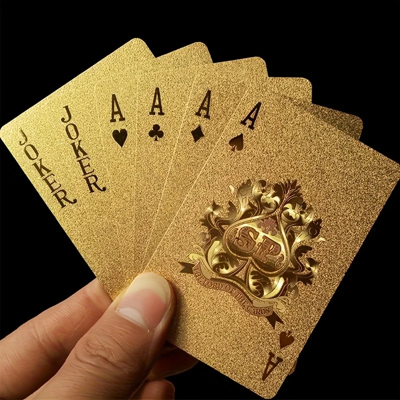 Gioco di carte da gioco in oro nero Carta da gioco Strumenti magici creativi impermeabili Puntelli di gioco per scacchiera per giochi di società classici per le vacanze in casa