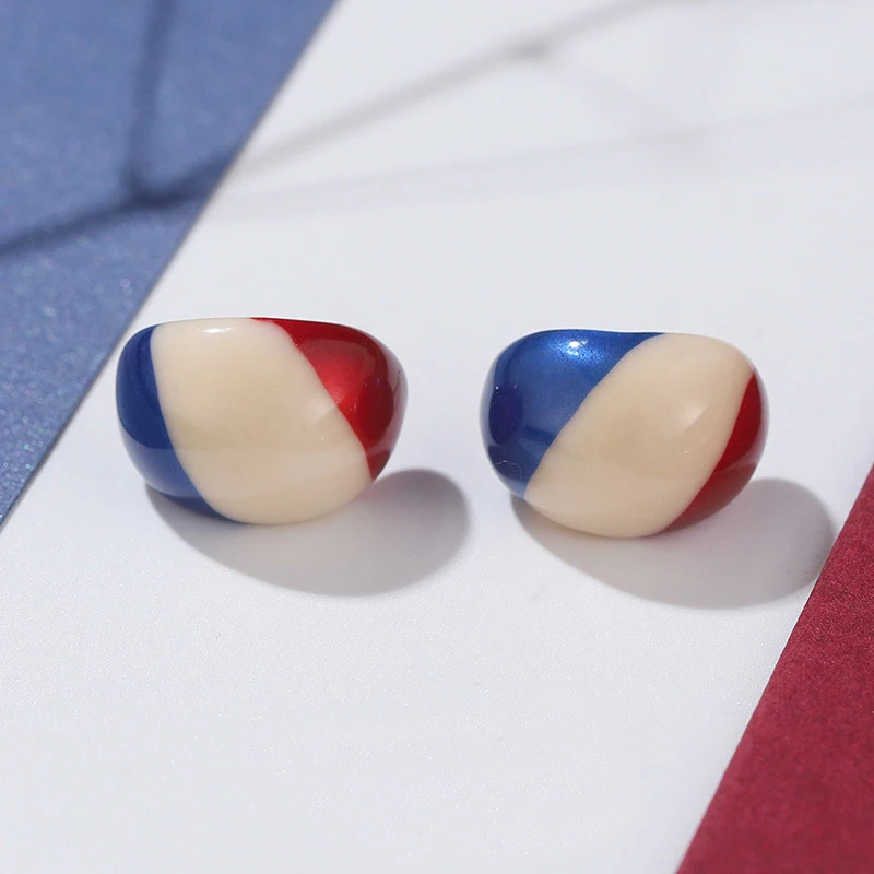 Paris themed bean color contrast minimalist design French niche earring pendant