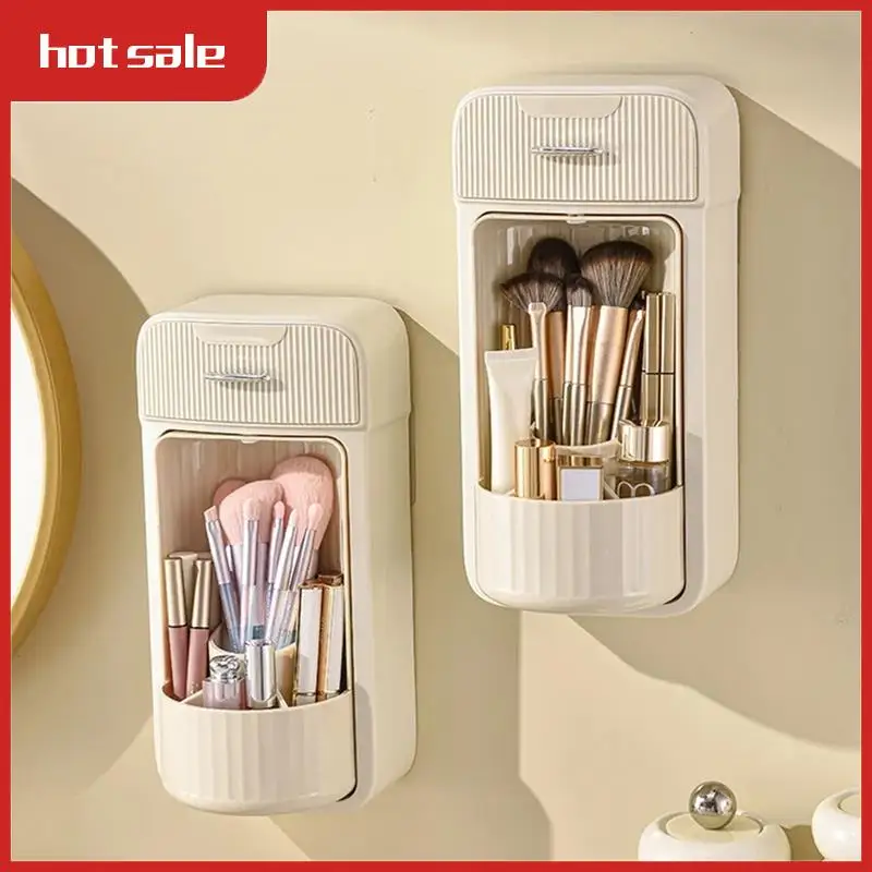 

A33R-Multi-Use Wall-Mount Storage Rack For Makeup Brushes And Facial Creams, Perfect For Bathroom And Dressing Table
