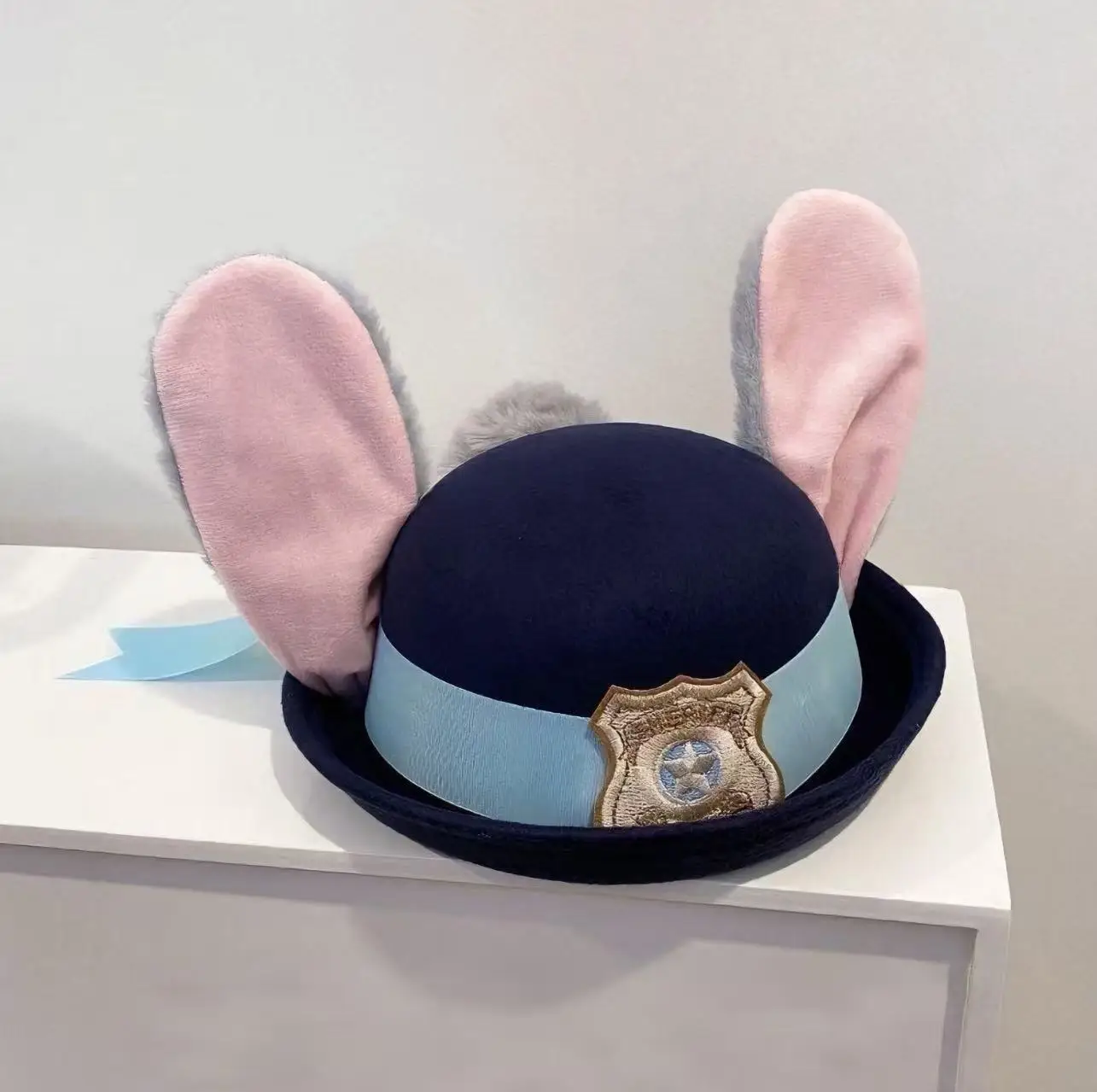 Sheriff Hat With Bendable Bunny Ear Movie Cosplay Costume Accessory Halloween Costume Party Anime Rabbit Police Officer Headwear