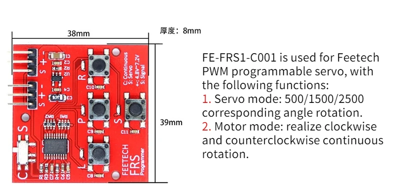 Tarjeta programadora depuradora de doble modo servo Feetech PWM